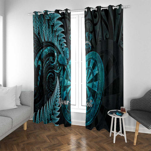 Personalised New Zealand Darts Window Curtain Happiness Is A Tight Threesome Maori Paua Shell