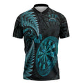 Personalised New Zealand Darts Zipper Polo Shirt Happiness Is A Tight Threesome Maori Paua Shell - Aussie Hoodie