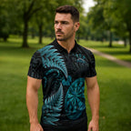 Personalised New Zealand Darts Zipper Polo Shirt Happiness Is A Tight Threesome Maori Paua Shell - Aussie Hoodie