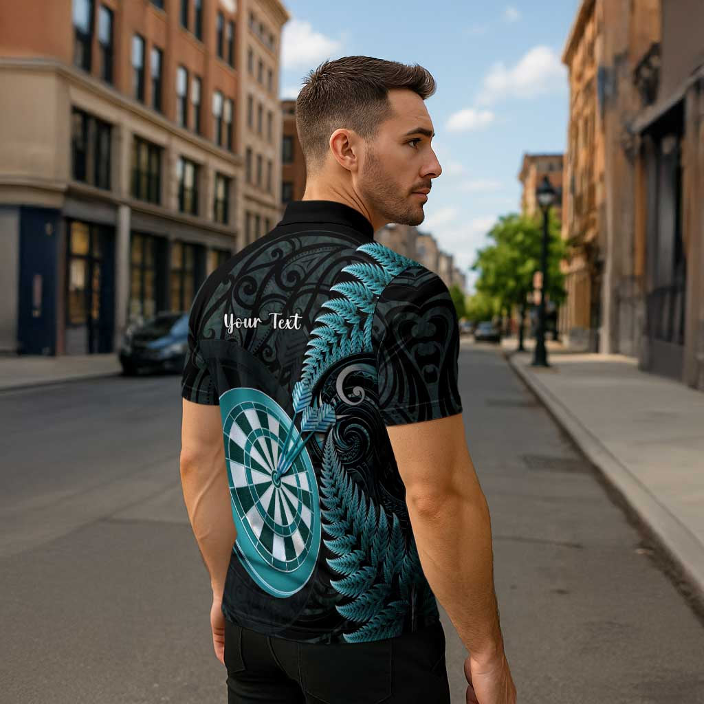 Personalised New Zealand Darts Zipper Polo Shirt Happiness Is A Tight Threesome Maori Paua Shell - Aussie Hoodie