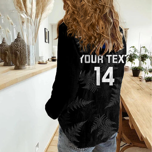Personalised New Zealand Silver Fern Rugby Women Casual Shirt 2023 Go Aotearoa World Cup LT14