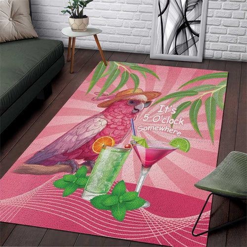 Chilling Pink Cockatoo Australia Area Rug It's 5 O’Clock Somewhere Cocktail - Aussie Hoodie
