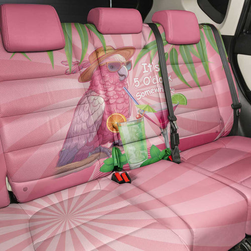 Chilling Pink Cockatoo Australia Back Car Seat Cover It's 5 O’Clock Somewhere Cocktail - Aussie Hoodie