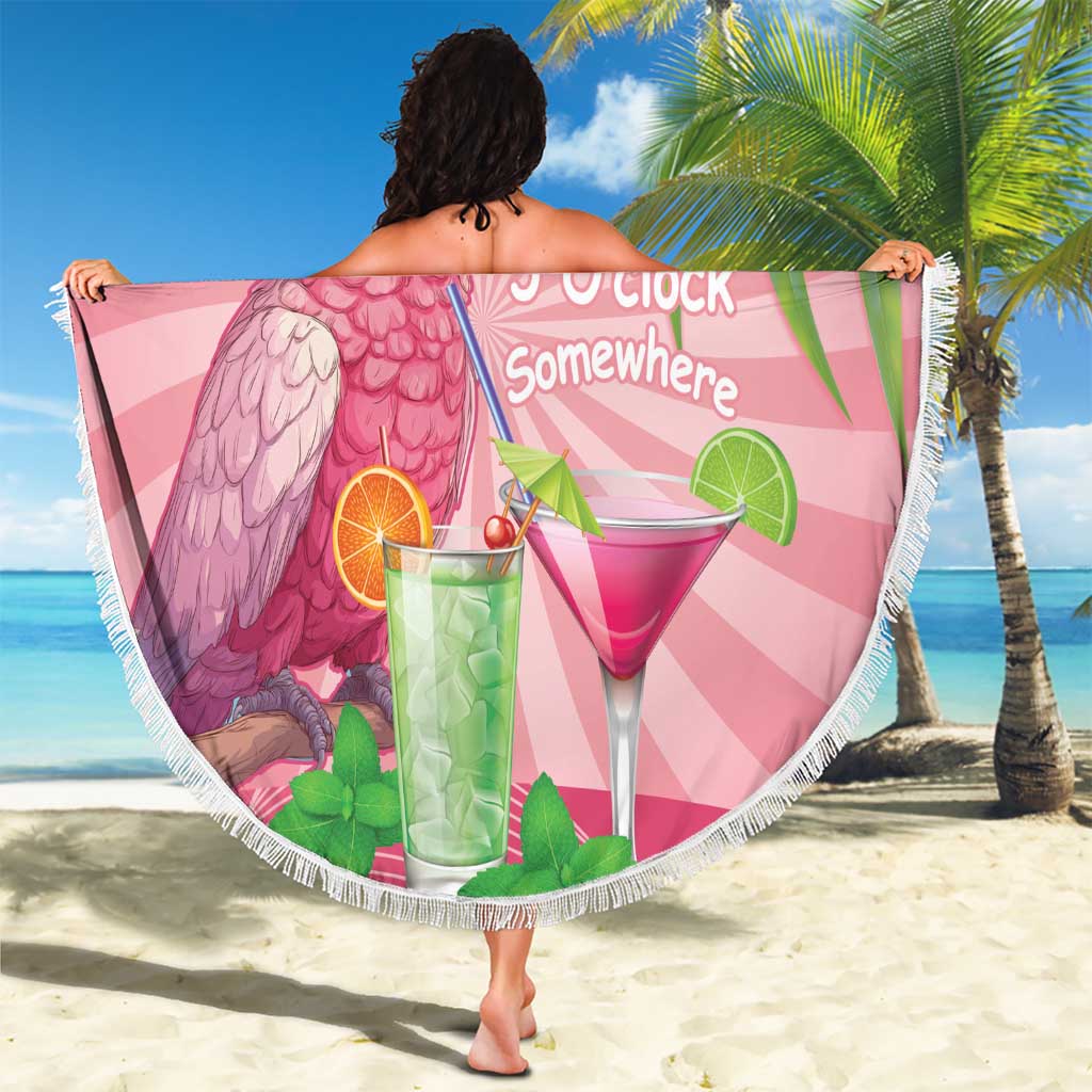 Chilling Pink Cockatoo Australia Beach Blanket It's 5 O’Clock Somewhere Cocktail - Aussie Hoodie