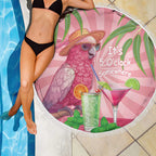 Chilling Pink Cockatoo Australia Beach Blanket It's 5 O’Clock Somewhere Cocktail - Aussie Hoodie