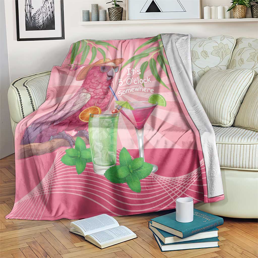 Chilling Pink Cockatoo Australia Blanket It's 5 O’Clock Somewhere Cocktail - Aussie Hoodie