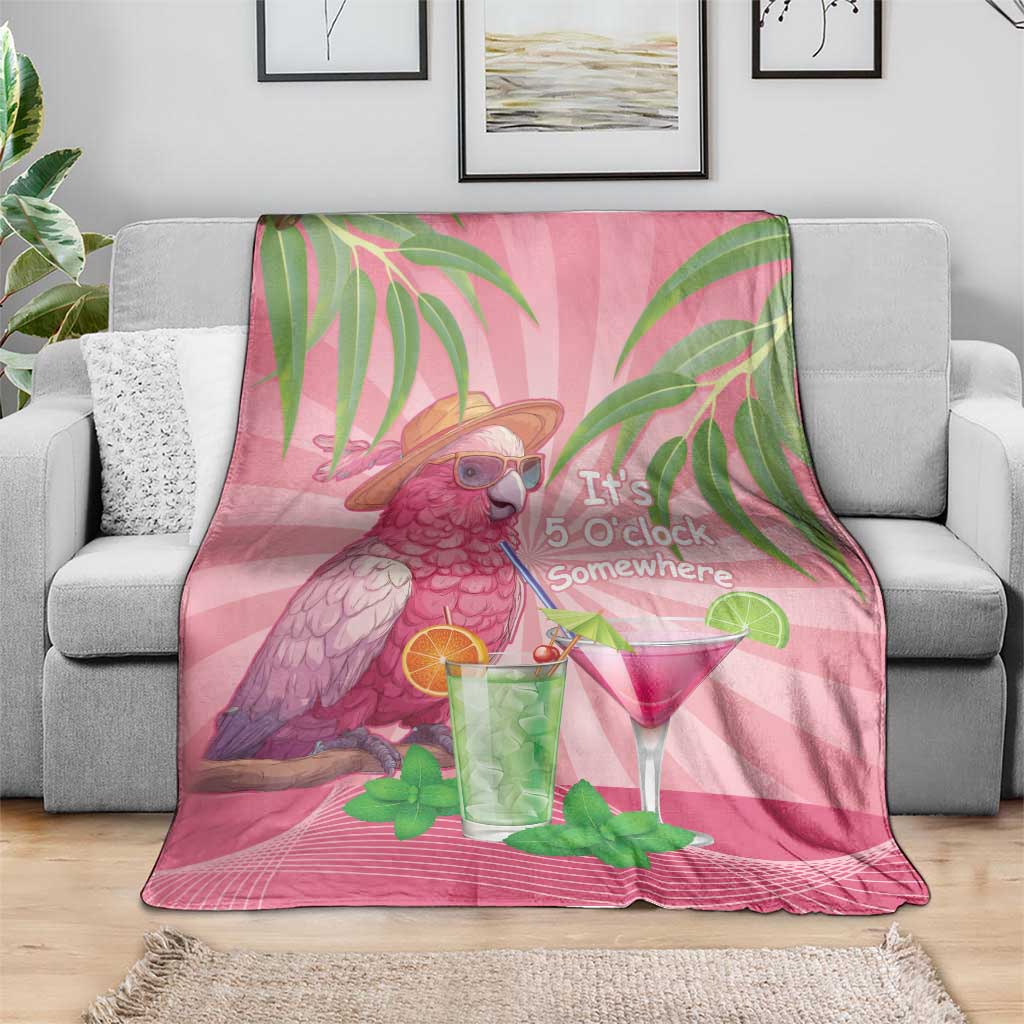 Chilling Pink Cockatoo Australia Blanket It's 5 O’Clock Somewhere Cocktail - Aussie Hoodie