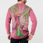 Chilling Pink Cockatoo Australia Button Sweatshirt It's 5 O’Clock Somewhere Cocktail - Aussie Hoodie