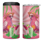 Chilling Pink Cockatoo Australia 4 in 1 Can Cooler Tumbler It's 5 O’Clock Somewhere Cocktail - Aussie Hoodie
