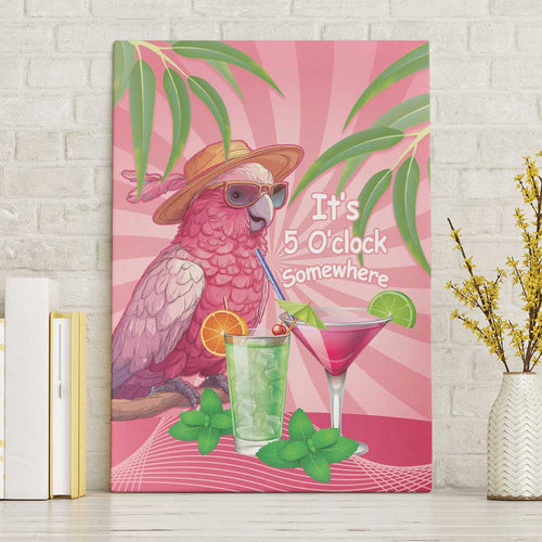 Chilling Pink Cockatoo Australia Canvas Wall Art It's 5 O’Clock Somewhere Cocktail - Aussie Hoodie
