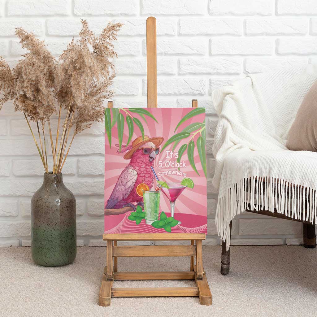 Chilling Pink Cockatoo Australia Canvas Wall Art It's 5 O’Clock Somewhere Cocktail - Aussie Hoodie