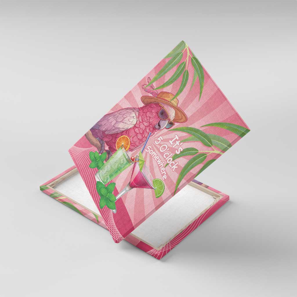 Chilling Pink Cockatoo Australia Canvas Wall Art It's 5 O’Clock Somewhere Cocktail - Aussie Hoodie