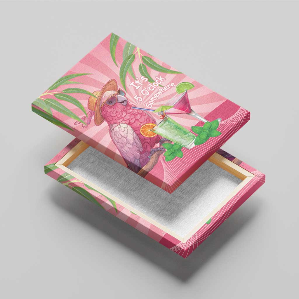 Chilling Pink Cockatoo Australia Canvas Wall Art It's 5 O’Clock Somewhere Cocktail - Aussie Hoodie