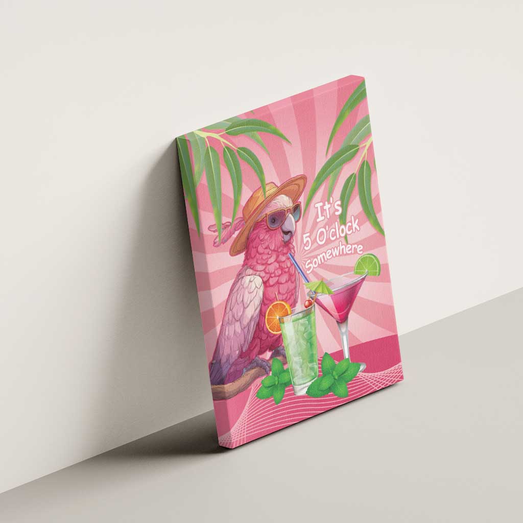 Chilling Pink Cockatoo Australia Canvas Wall Art It's 5 O’Clock Somewhere Cocktail - Aussie Hoodie