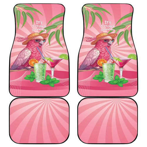 Chilling Pink Cockatoo Australia Car Mats It's 5 O’Clock Somewhere Cocktail - Aussie Hoodie