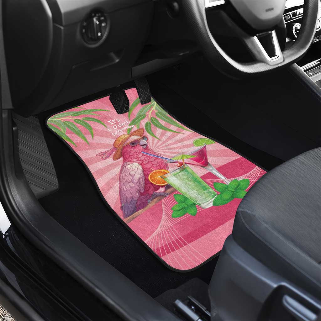 Chilling Pink Cockatoo Australia Car Mats It's 5 O’Clock Somewhere Cocktail - Aussie Hoodie
