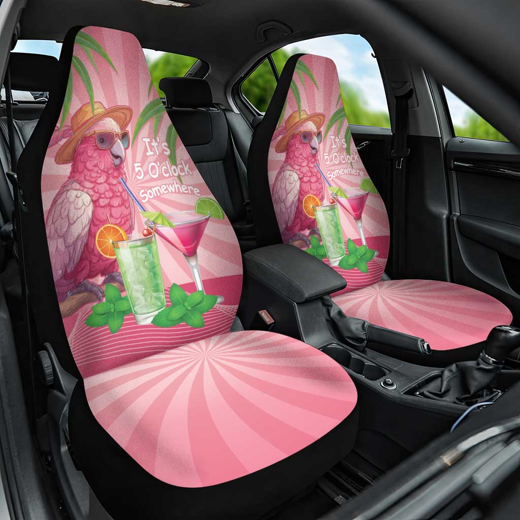 Chilling Pink Cockatoo Australia Car Seat Cover It's 5 O’Clock Somewhere Cocktail - Aussie Hoodie