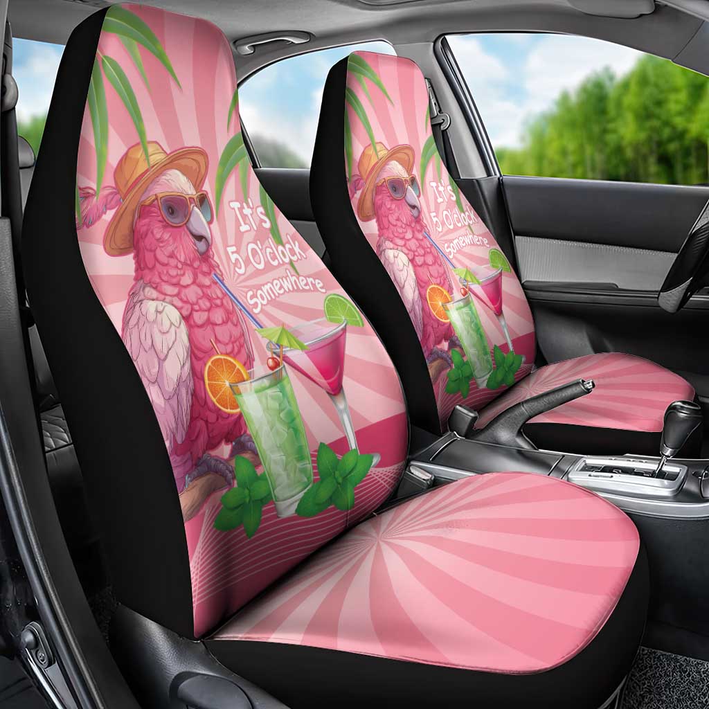 Chilling Pink Cockatoo Australia Car Seat Cover It's 5 O’Clock Somewhere Cocktail - Aussie Hoodie