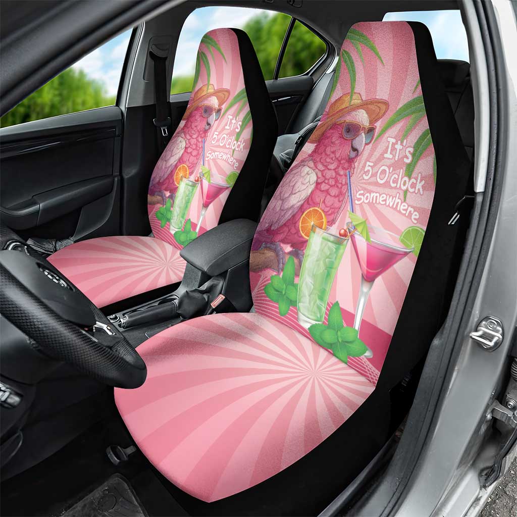 Chilling Pink Cockatoo Australia Car Seat Cover It's 5 O’Clock Somewhere Cocktail - Aussie Hoodie