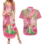 Chilling Pink Cockatoo Australia Couples Matching Summer Maxi Dress and Hawaiian Shirt It's 5 O’Clock Somewhere Cocktail - Aussie Hoodie