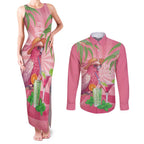 Chilling Pink Cockatoo Australia Couples Matching Tank Maxi Dress and Long Sleeve Button Shirt It's 5 O’Clock Somewhere Cocktail - Aussie Hoodie