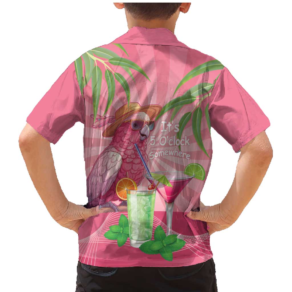Chilling Pink Cockatoo Australia Family Matching Mermaid Dress and Hawaiian Shirt It's 5 O’Clock Somewhere Cocktail - Aussie Hoodie