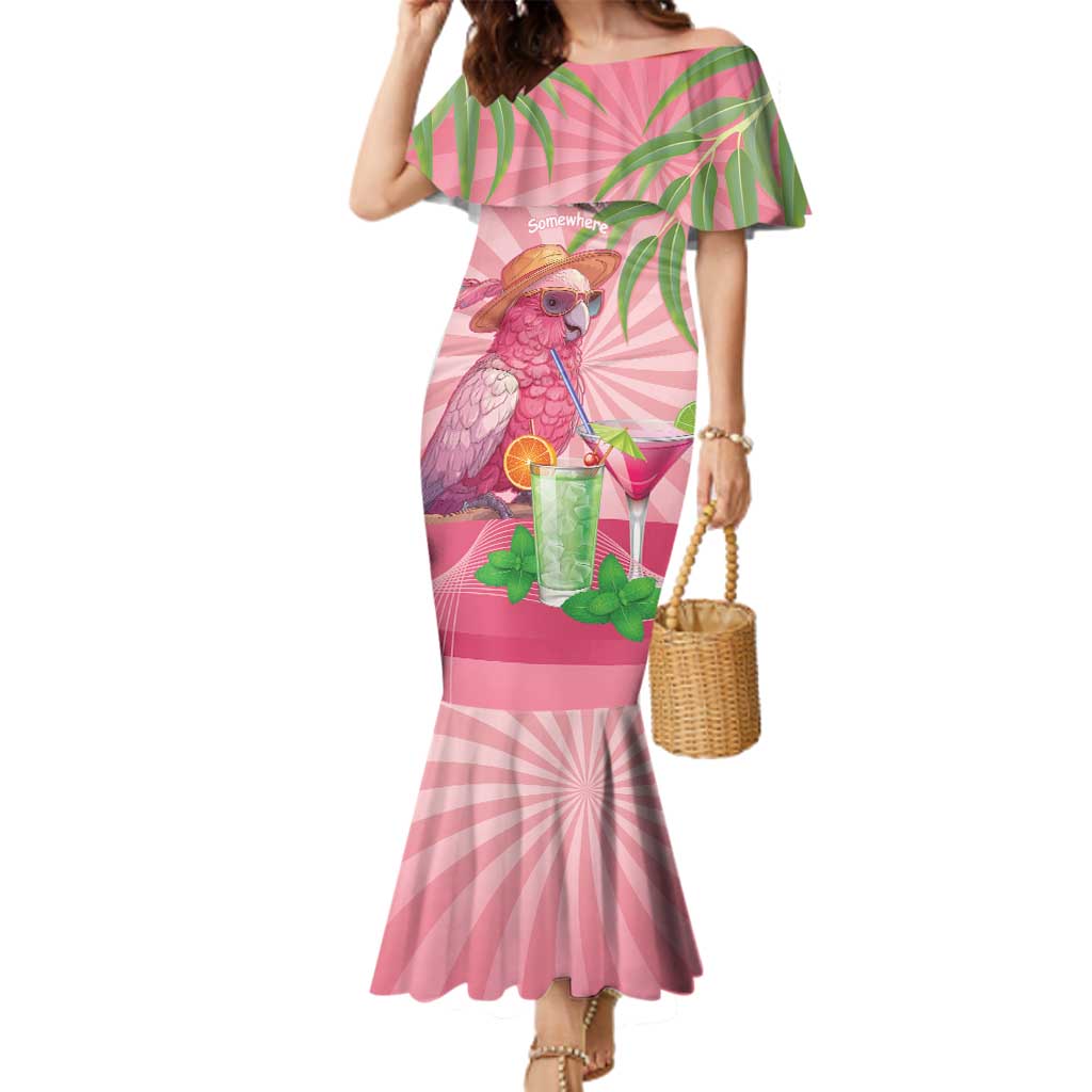 Chilling Pink Cockatoo Australia Family Matching Mermaid Dress and Hawaiian Shirt It's 5 O’Clock Somewhere Cocktail - Aussie Hoodie