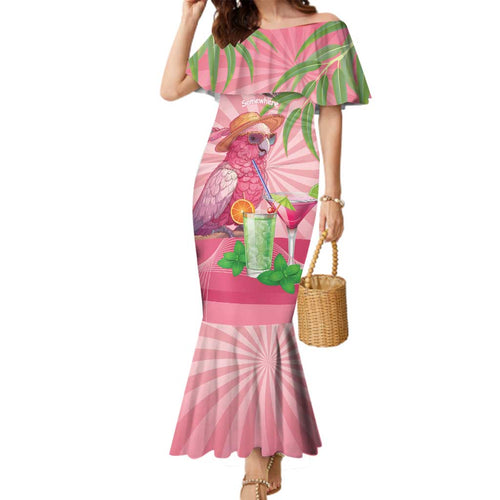 Chilling Pink Cockatoo Australia Family Matching Mermaid Dress and Hawaiian Shirt It's 5 O’Clock Somewhere Cocktail - Aussie Hoodie