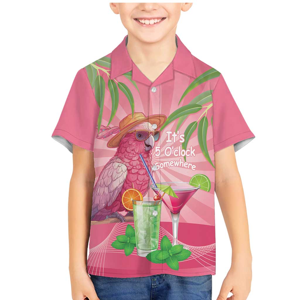 Chilling Pink Cockatoo Australia Family Matching Mermaid Dress and Hawaiian Shirt It's 5 O’Clock Somewhere Cocktail - Aussie Hoodie