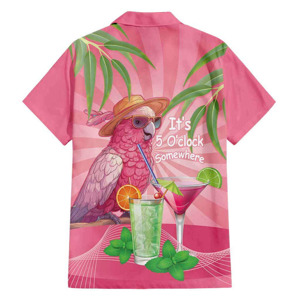 Chilling Pink Cockatoo Australia Family Matching Off Shoulder Maxi Dress and Hawaiian Shirt It's 5 O’Clock Somewhere Cocktail - Aussie Hoodie