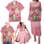 Chilling Pink Cockatoo Australia Family Matching Puletasi and Hawaiian Shirt It's 5 O’Clock Somewhere Cocktail - Aussie Hoodie