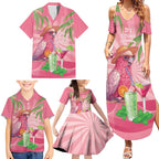 Chilling Pink Cockatoo Australia Family Matching Summer Maxi Dress and Hawaiian Shirt It's 5 O’Clock Somewhere Cocktail - Aussie Hoodie