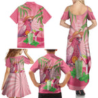 Chilling Pink Cockatoo Australia Family Matching Summer Maxi Dress and Hawaiian Shirt It's 5 O’Clock Somewhere Cocktail - Aussie Hoodie