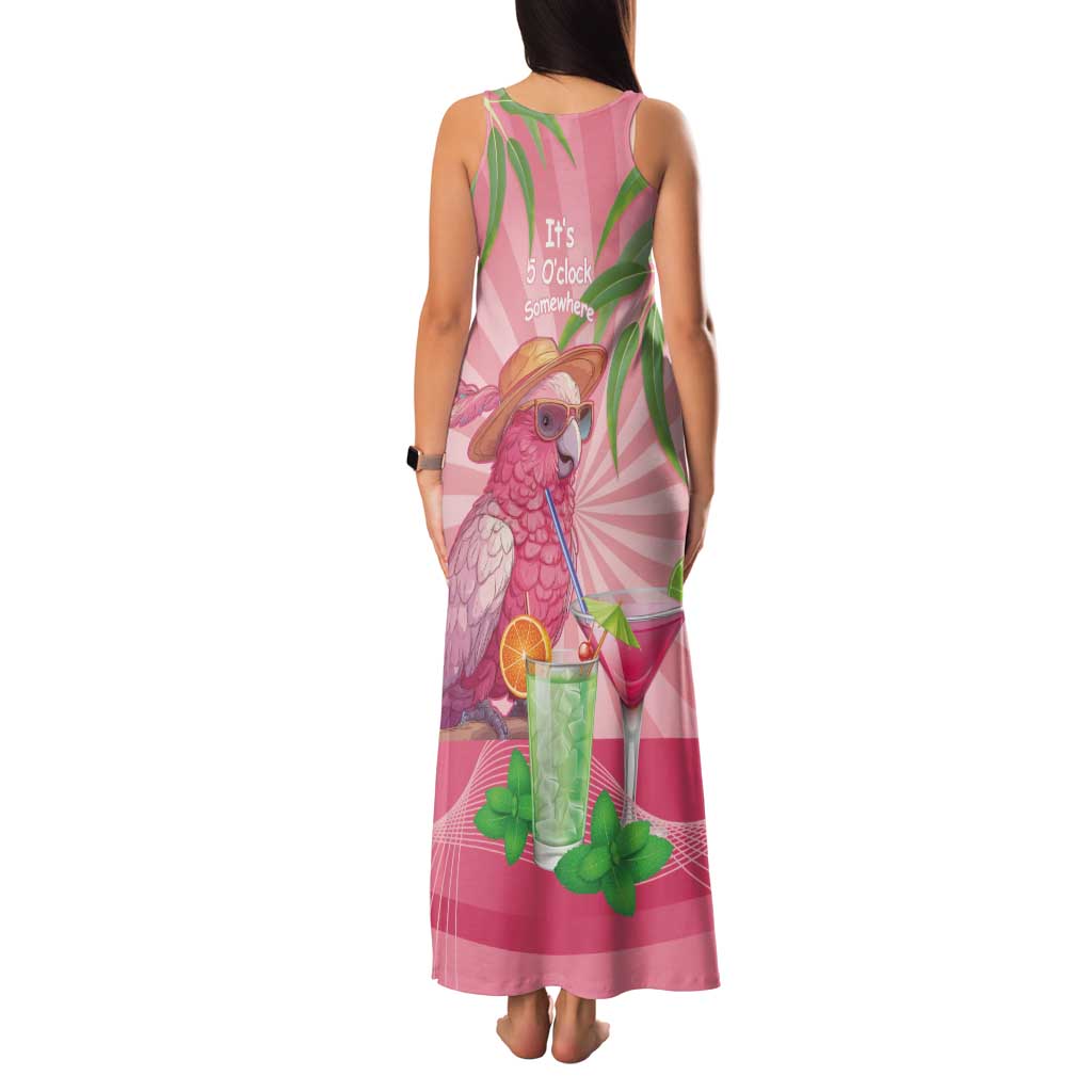 Chilling Pink Cockatoo Australia Family Matching Tank Maxi Dress and Hawaiian Shirt It's 5 O’Clock Somewhere Cocktail - Aussie Hoodie