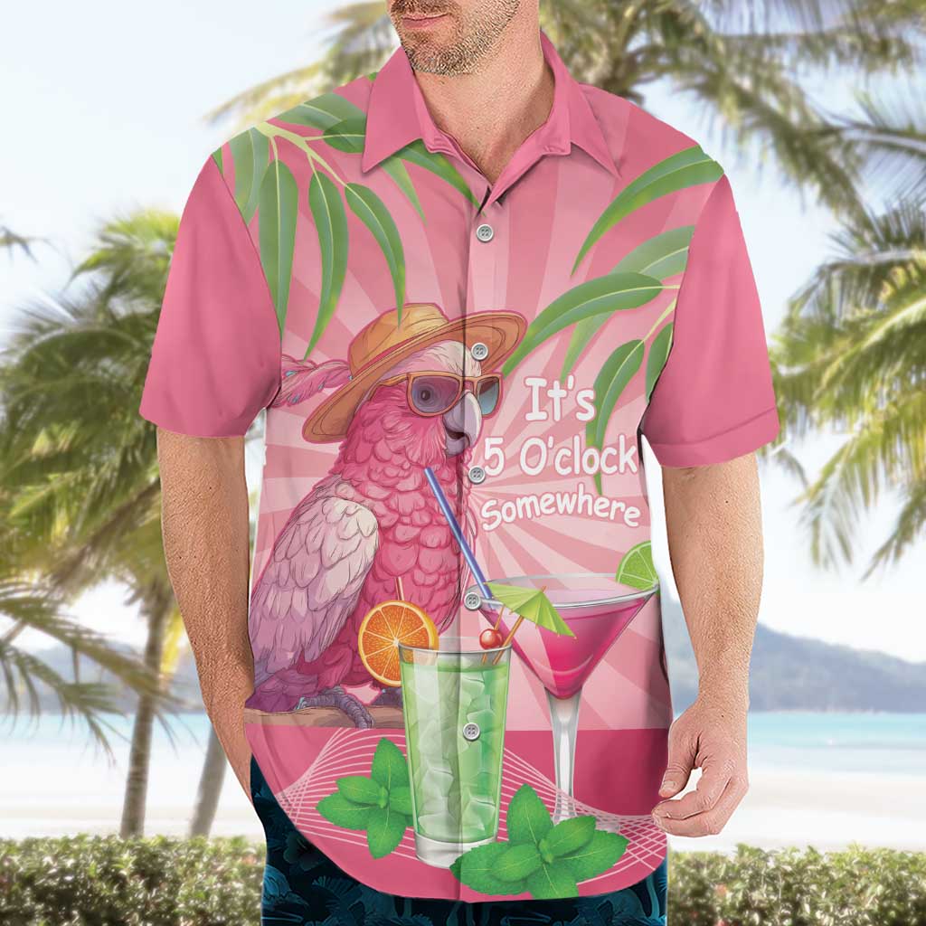 Chilling Pink Cockatoo Australia Hawaiian Shirt It's 5 O’Clock Somewhere Cocktail - Aussie Hoodie