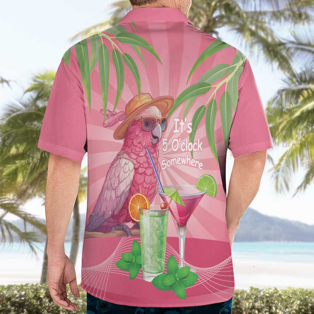 Chilling Pink Cockatoo Australia Hawaiian Shirt It's 5 O’Clock Somewhere Cocktail - Aussie Hoodie
