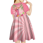 Chilling Pink Cockatoo Australia Kid Short Sleeve Dress It's 5 O’Clock Somewhere Cocktail - Aussie Hoodie