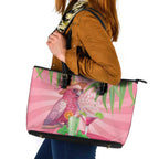 Chilling Pink Cockatoo Australia Leather Tote Bag It's 5 O’Clock Somewhere Cocktail - Aussie Hoodie