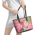 Chilling Pink Cockatoo Australia Leather Tote Bag It's 5 O’Clock Somewhere Cocktail - Aussie Hoodie