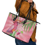 Chilling Pink Cockatoo Australia Leather Tote Bag It's 5 O’Clock Somewhere Cocktail - Aussie Hoodie