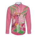 Chilling Pink Cockatoo Australia Long Sleeve Button Shirt It's 5 O’Clock Somewhere Cocktail - Aussie Hoodie