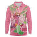 Chilling Pink Cockatoo Australia Long Sleeve Polo Shirt It's 5 O’Clock Somewhere Cocktail - Aussie Hoodie