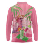 Chilling Pink Cockatoo Australia Long Sleeve Polo Shirt It's 5 O’Clock Somewhere Cocktail - Aussie Hoodie