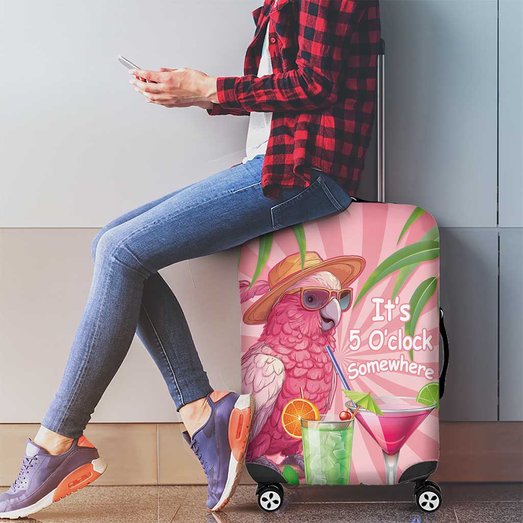 Chilling Pink Cockatoo Australia Luggage Cover It's 5 O’Clock Somewhere Cocktail - Aussie Hoodie
