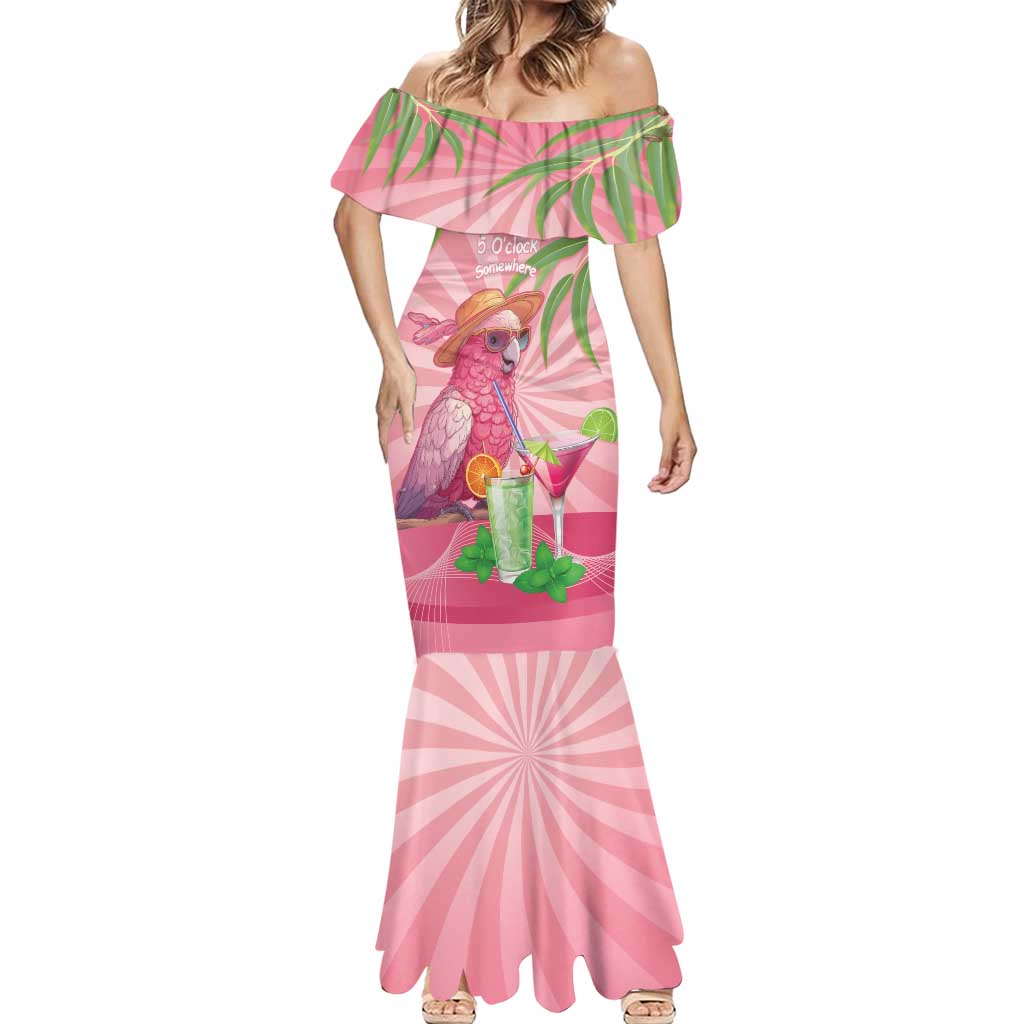 Chilling Pink Cockatoo Australia Mermaid Dress It's 5 O’Clock Somewhere Cocktail - Aussie Hoodie