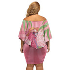 Chilling Pink Cockatoo Australia Off Shoulder Short Dress It's 5 O’Clock Somewhere Cocktail - Aussie Hoodie