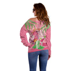 Chilling Pink Cockatoo Australia Off Shoulder Sweater It's 5 O’Clock Somewhere Cocktail - Aussie Hoodie