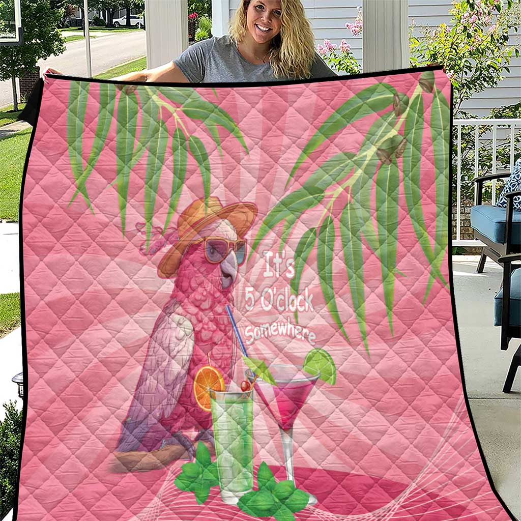 Chilling Pink Cockatoo Australia Quilt It's 5 O’Clock Somewhere Cocktail - Aussie Hoodie
