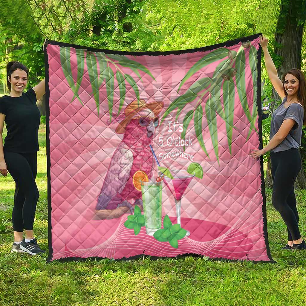 Chilling Pink Cockatoo Australia Quilt It's 5 O’Clock Somewhere Cocktail - Aussie Hoodie