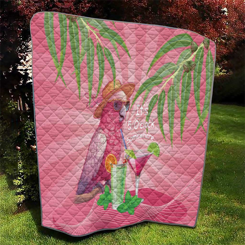 Chilling Pink Cockatoo Australia Quilt It's 5 O’Clock Somewhere Cocktail - Aussie Hoodie